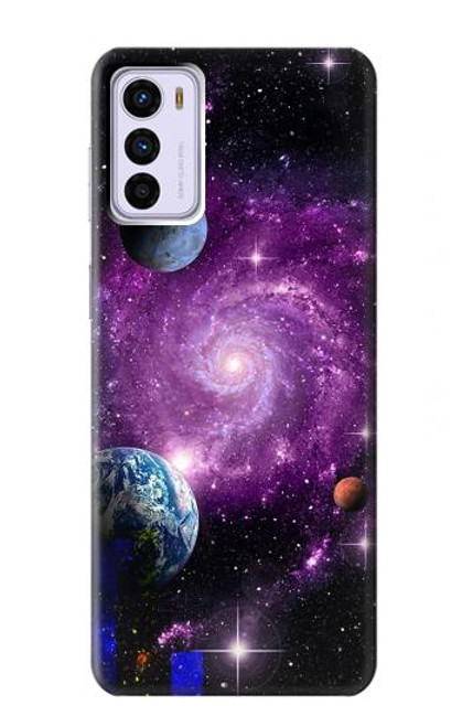 W3689 Galaxy Outer Space Planet Funda Carcasa Case y Caso Del Tirón Funda para Motorola Moto G42