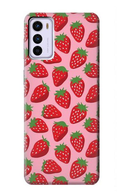 W3719 Strawberry Pattern Funda Carcasa Case y Caso Del Tirón Funda para Motorola Moto G42