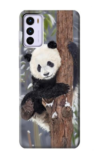 W3793 Cute Baby Panda Snow Painting Funda Carcasa Case y Caso Del Tirón Funda para Motorola Moto G42