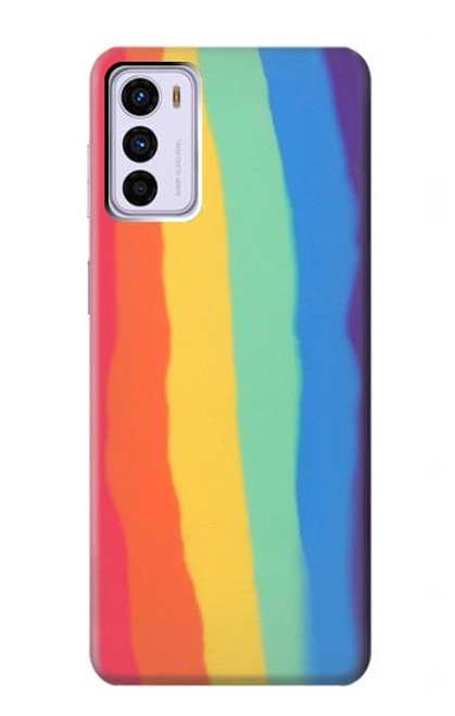 W3799 Cute Vertical Watercolor Rainbow Funda Carcasa Case y Caso Del Tirón Funda para Motorola Moto G42
