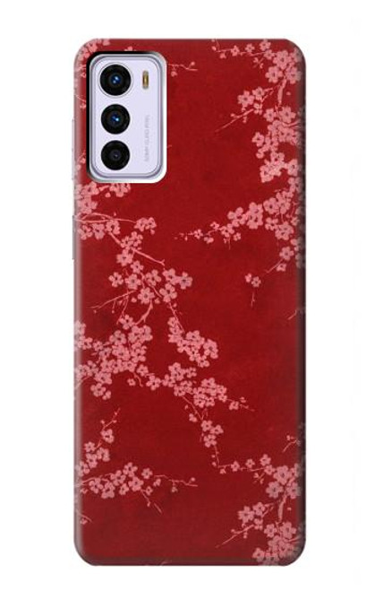 W3817 Red Floral Cherry blossom Pattern Funda Carcasa Case y Caso Del Tirón Funda para Motorola Moto G42