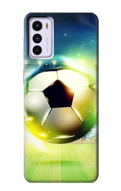 W3844 Glowing Football Soccer Ball Funda Carcasa Case y Caso Del Tirón Funda para Motorola Moto G42