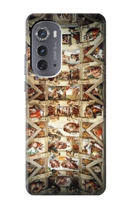 W0177 Michelangelo Chapel ceiling Funda Carcasa Case y Caso Del Tirón Funda para Motorola Edge (2022)