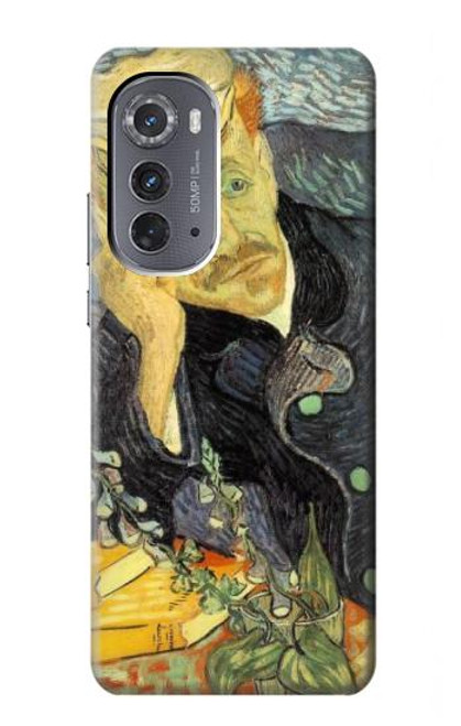 W0212 Van Gogh Portrait of Dr. Gachet Funda Carcasa Case y Caso Del Tirón Funda para Motorola Edge (2022)