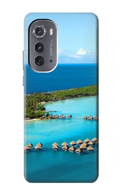 W0844 Bora Bora Island Funda Carcasa Case y Caso Del Tirón Funda para Motorola Edge (2022)