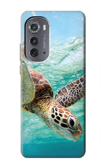 W1377 Ocean Sea Turtle Funda Carcasa Case y Caso Del Tirón Funda para Motorola Edge (2022)