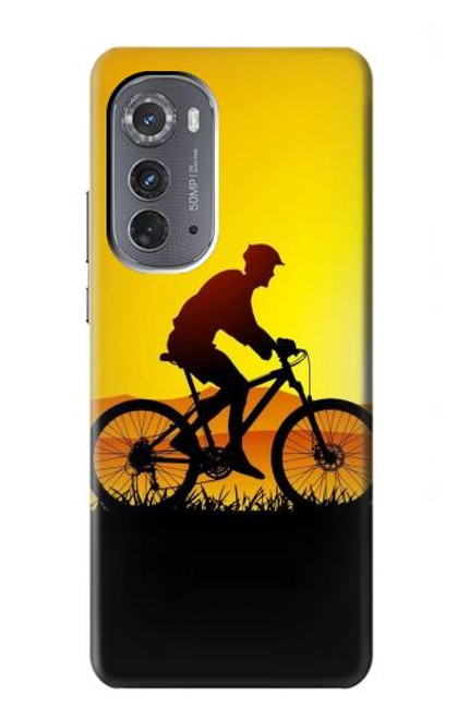 W2385 Bicycle Bike Sunset Funda Carcasa Case y Caso Del Tirón Funda para Motorola Edge (2022)