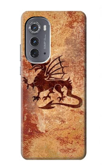 W2485 Dragon Metal Texture Graphic Printed Funda Carcasa Case y Caso Del Tirón Funda para Motorola Edge (2022)