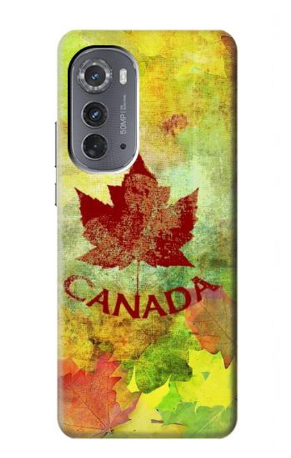 W2523 Canada Autumn Maple Leaf Funda Carcasa Case y Caso Del Tirón Funda para Motorola Edge (2022)