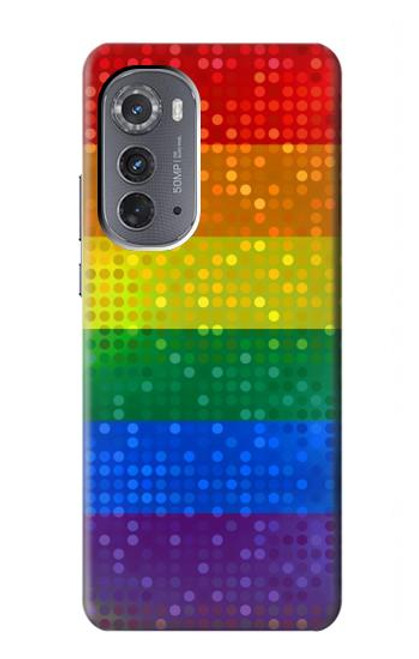 W2683 Rainbow LGBT Pride Flag Funda Carcasa Case y Caso Del Tirón Funda para Motorola Edge (2022)