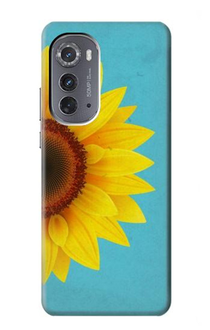 W3039 Vintage Sunflower Blue Funda Carcasa Case y Caso Del Tirón Funda para Motorola Edge (2022)