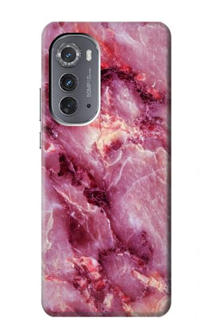 W3052 Pink Marble Graphic Printed Funda Carcasa Case y Caso Del Tirón Funda para Motorola Edge (2022)