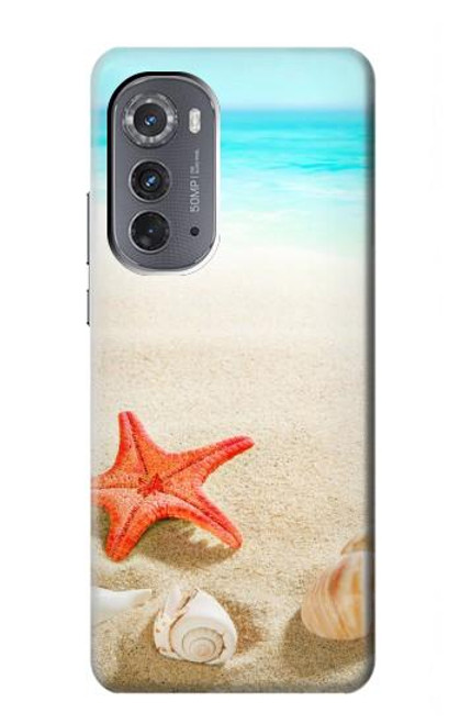 W3212 Sea Shells Starfish Beach Funda Carcasa Case y Caso Del Tirón Funda para Motorola Edge (2022)