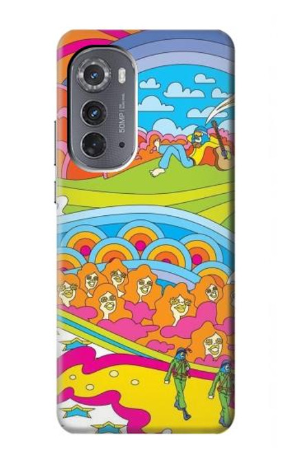 W3407 Hippie Art Funda Carcasa Case y Caso Del Tirón Funda para Motorola Edge (2022)