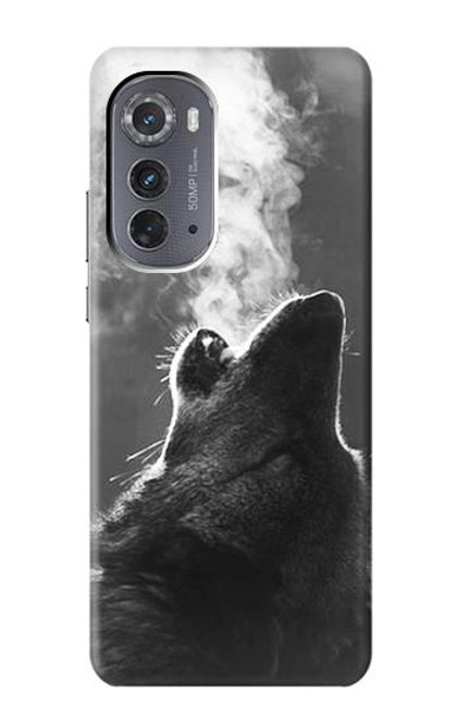 W3505 Wolf Howling Funda Carcasa Case y Caso Del Tirón Funda para Motorola Edge (2022)