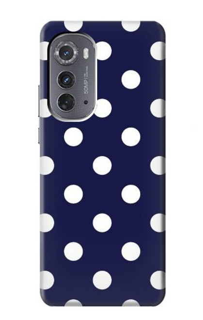 W3533 Blue Polka Dot Funda Carcasa Case y Caso Del Tirón Funda para Motorola Edge (2022)