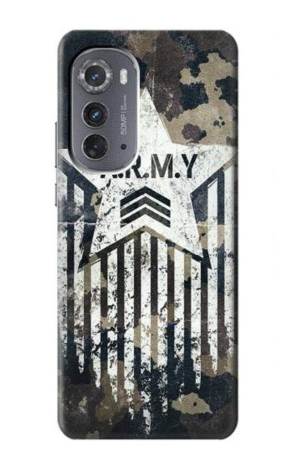 W3666 Army Camo Camouflage Funda Carcasa Case y Caso Del Tirón Funda para Motorola Edge (2022)