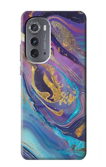 W3676 Colorful Abstract Marble Stone Funda Carcasa Case y Caso Del Tirón Funda para Motorola Edge (2022)