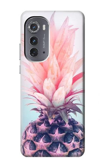 W3711 Pink Pineapple Funda Carcasa Case y Caso Del Tirón Funda para Motorola Edge (2022)