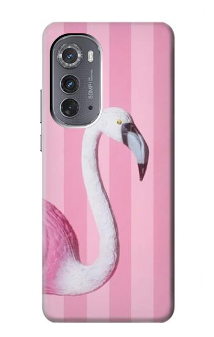 W3805 Flamingo Pink Pastel Funda Carcasa Case y Caso Del Tirón Funda para Motorola Edge (2022)