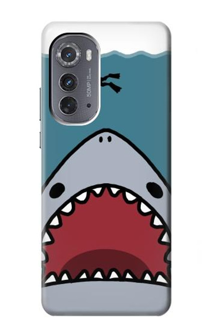 W3825 Cartoon Shark Sea Diving Funda Carcasa Case y Caso Del Tirón Funda para Motorola Edge (2022)