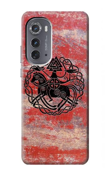 W3831 Viking Norse Ancient Symbol Funda Carcasa Case y Caso Del Tirón Funda para Motorola Edge (2022)