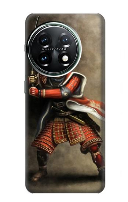 W0796 Japan Red Samurai Funda Carcasa Case y Caso Del Tirón Funda para OnePlus 11