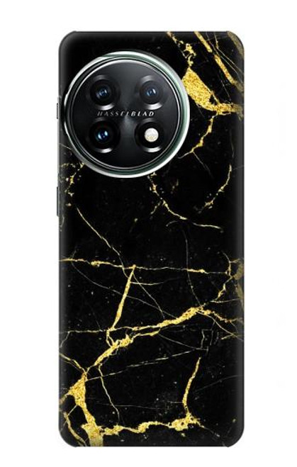 W2896 Gold Marble Graphic Printed Funda Carcasa Case y Caso Del Tirón Funda para OnePlus 11