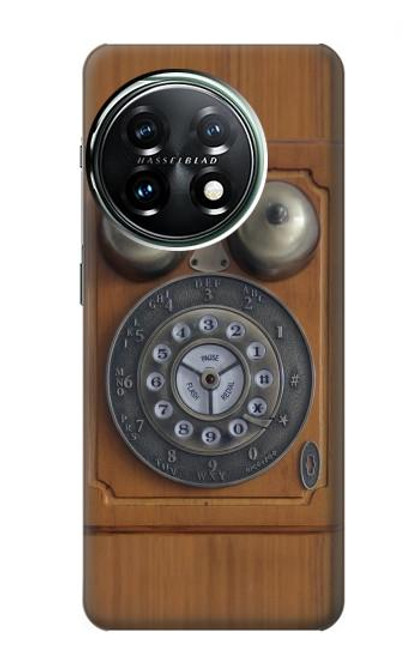 W3146 Antique Wall Retro Dial Phone Funda Carcasa Case y Caso Del Tirón Funda para OnePlus 11