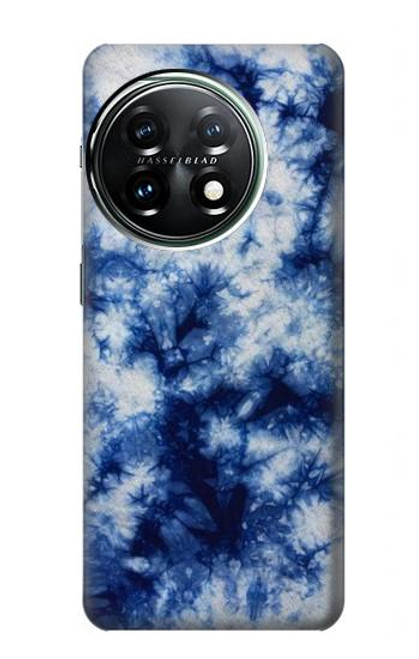 W3439 Fabric Indigo Tie Dye Funda Carcasa Case y Caso Del Tirón Funda para OnePlus 11