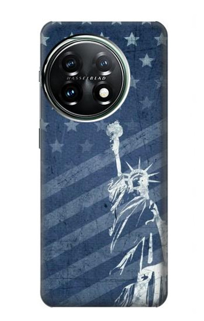 W3450 US Flag Liberty Statue Funda Carcasa Case y Caso Del Tirón Funda para OnePlus 11