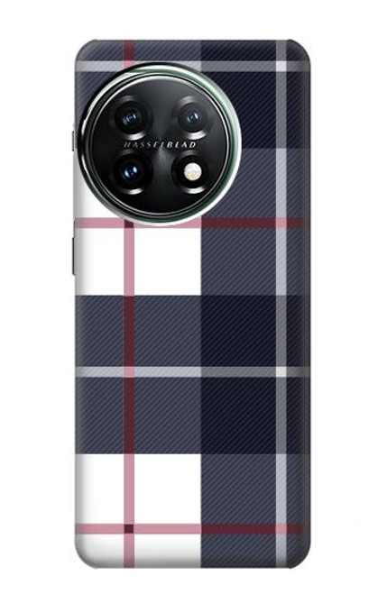 W3452 Plaid Fabric Pattern Funda Carcasa Case y Caso Del Tirón Funda para OnePlus 11