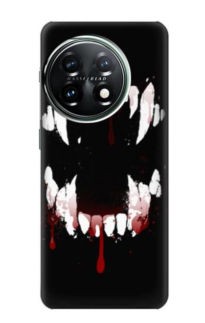 W3527 Vampire Teeth Bloodstain Funda Carcasa Case y Caso Del Tirón Funda para OnePlus 11