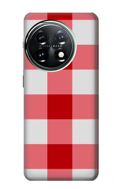 W3535 Red Gingham Funda Carcasa Case y Caso Del Tirón Funda para OnePlus 11