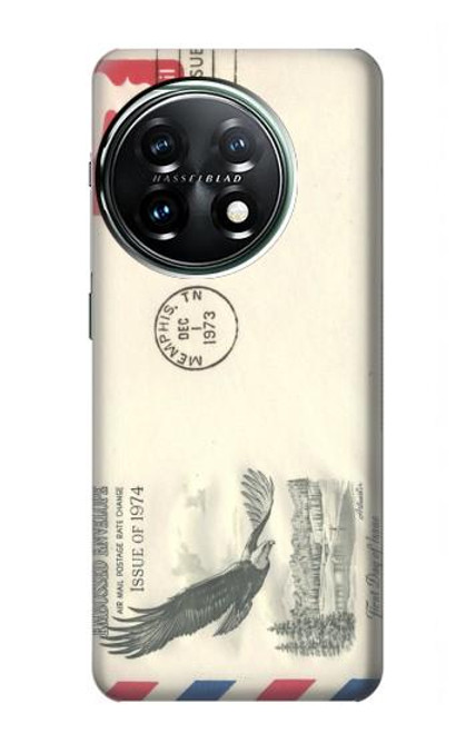 W3551 Vintage Airmail Envelope Art Funda Carcasa Case y Caso Del Tirón Funda para OnePlus 11