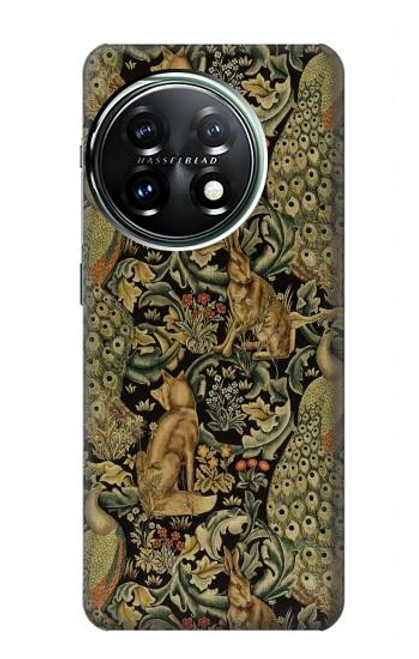 W3661 William Morris Forest Velvet Funda Carcasa Case y Caso Del Tirón Funda para OnePlus 11