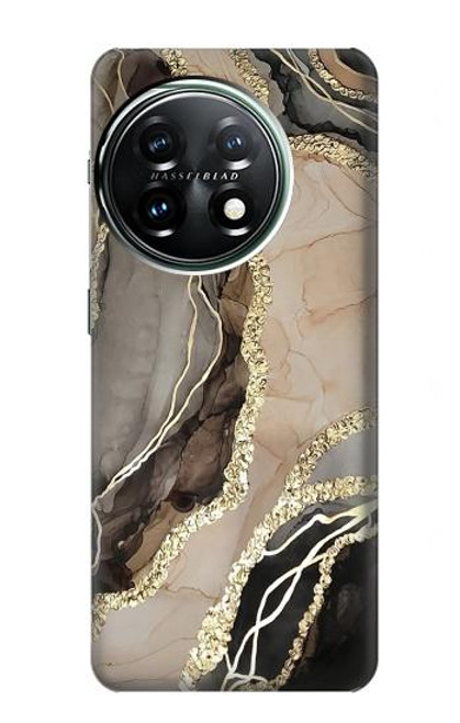 W3700 Marble Gold Graphic Printed Funda Carcasa Case y Caso Del Tirón Funda para OnePlus 11