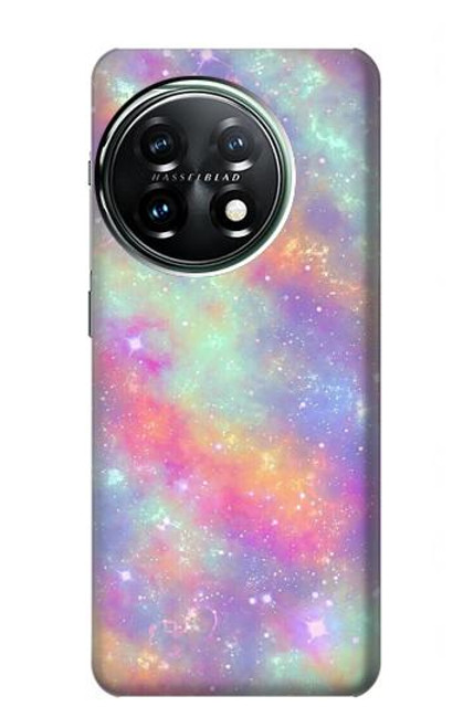 W3706 Pastel Rainbow Galaxy Pink Sky Funda Carcasa Case y Caso Del Tirón Funda para OnePlus 11