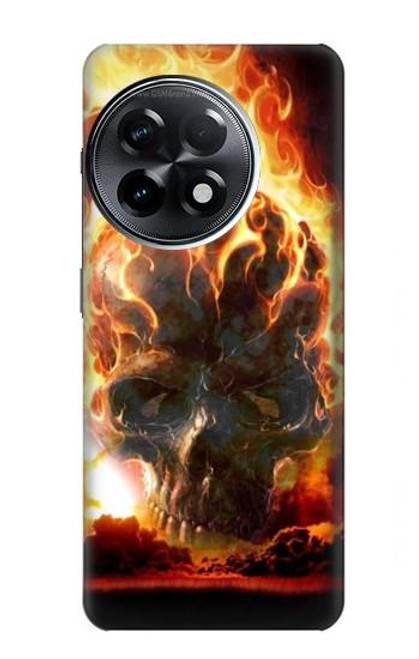 W0863 Hell Fire Skull Funda Carcasa Case y Caso Del Tirón Funda para OnePlus 11R