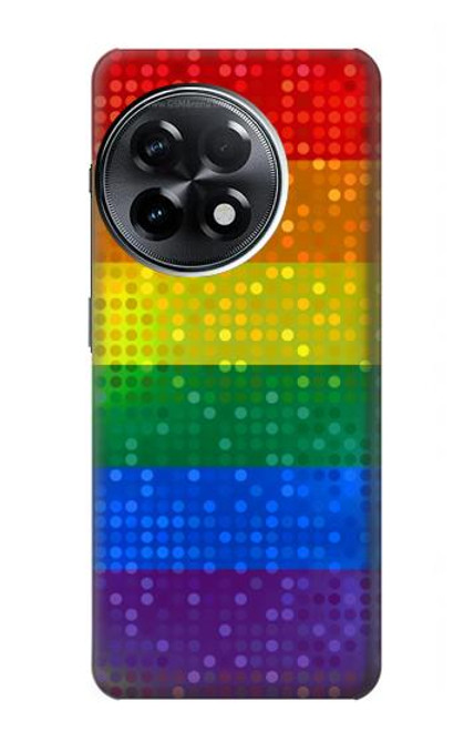 W2683 Rainbow LGBT Pride Flag Funda Carcasa Case y Caso Del Tirón Funda para OnePlus 11R