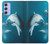 W3878 Dolphin Funda Carcasa Case y Caso Del Tirón Funda para Samsung Galaxy A54 5G