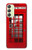 W0058 British Red Telephone Box Funda Carcasa Case y Caso Del Tirón Funda para Samsung Galaxy A24 4G