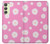 W3500 Pink Floral Pattern Funda Carcasa Case y Caso Del Tirón Funda para Samsung Galaxy A24 4G