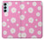 W3500 Pink Floral Pattern Funda Carcasa Case y Caso Del Tirón Funda para Samsung Galaxy M14