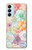 W3705 Pastel Floral Flower Funda Carcasa Case y Caso Del Tirón Funda para Samsung Galaxy M14