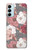 W3716 Rose Floral Pattern Funda Carcasa Case y Caso Del Tirón Funda para Samsung Galaxy M14