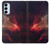 W3897 Red Nebula Space Funda Carcasa Case y Caso Del Tirón Funda para Samsung Galaxy M14