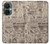 W3819 Retro Vintage Paper Funda Carcasa Case y Caso Del Tirón Funda para OnePlus Nord CE 3 Lite, Nord N30 5G