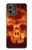 W3881 Fire Skull Funda Carcasa Case y Caso Del Tirón Funda para Motorola Moto G Stylus 5G (2023)