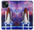 W3913 Colorful Nebula Space Shuttle Funda Carcasa Case y Caso Del Tirón Funda para iPhone 14